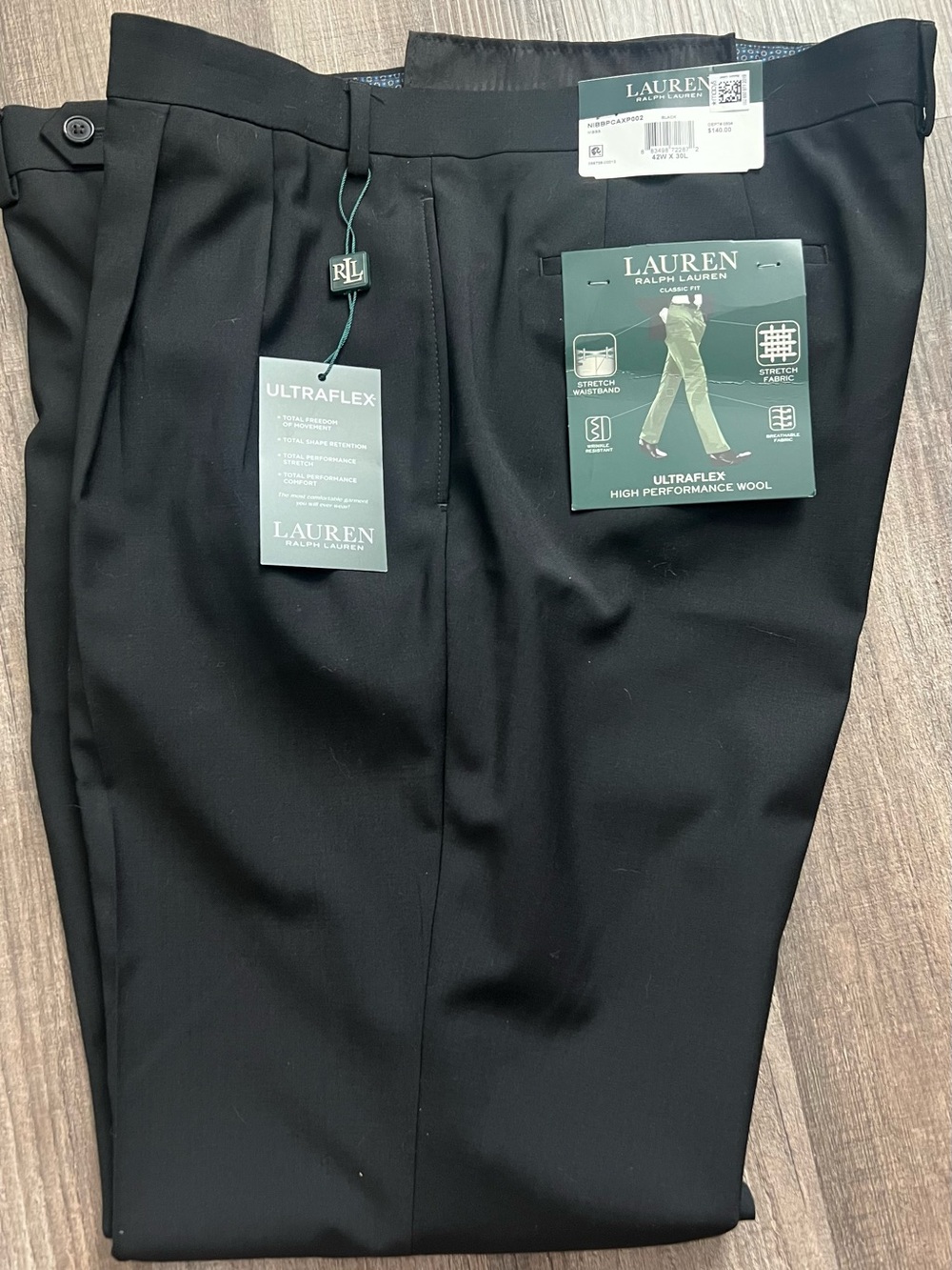 NWT Lauren Ralph Lauren Black Ultraflex waistband, Stretch, breathable fabric